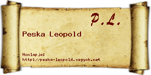Peska Leopold névjegykártya